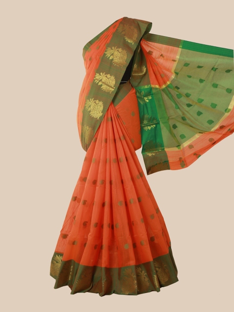 

Pothys Orange & Green Woven Design Saree