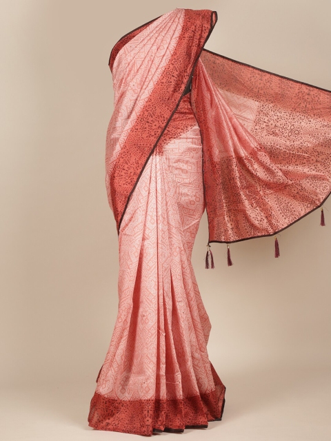

Pothys Pink & White Ethnic Motifs Saree