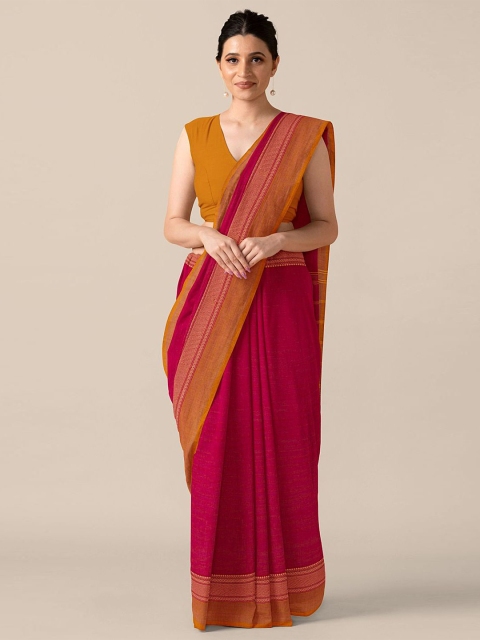 

Taneira Red & Orange Pure Cotton Chettinad Saree