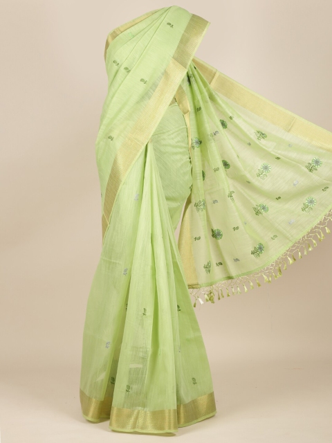 

Pothys Green Floral Pure Cotton Saree