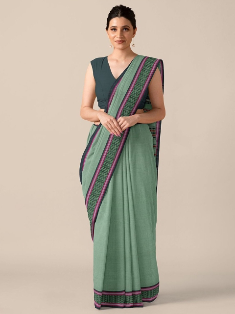 

Taneira Green & White Pure Cotton Saree