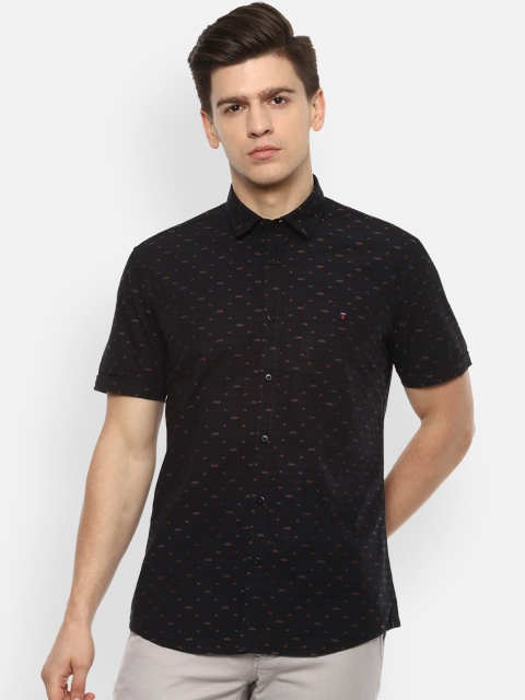 

Louis Philippe Jeans Men Black Slim Fit Printed Casual Shirt