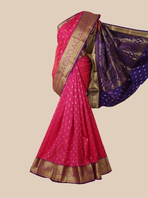 

Pothys Pink & Blue Woven Design Banarasi Saree