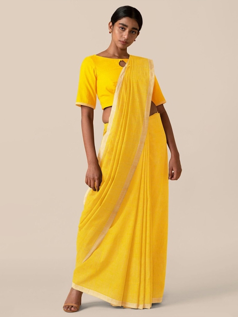 

Taneira Yellow Pure Cotton Saree