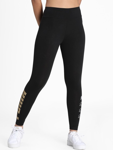 

Puma Women Black Brand Logo Printed Rebel Leggings