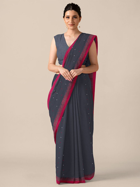 

Taneira Black & Maroon Pure Cotton Saree