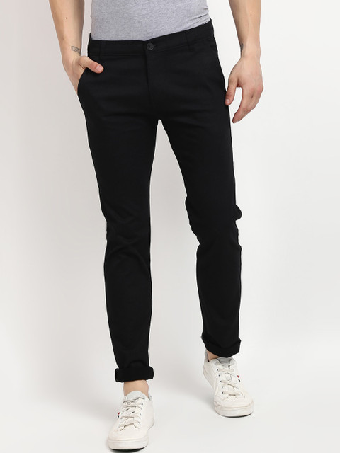 

V2 Value & Variety Men Black Chinos Trousers
