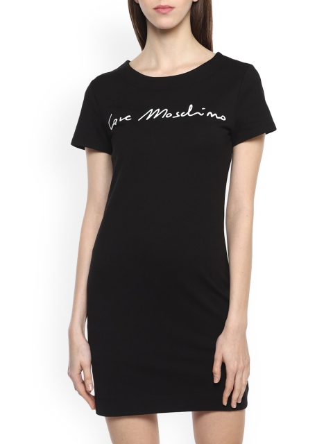 

LOVE MOSCHINO Black & White Cotton T-shirt Dress