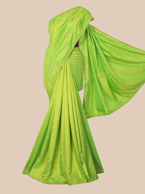 

Pothys Green Embellished Beads and Stones Art Silk Saree