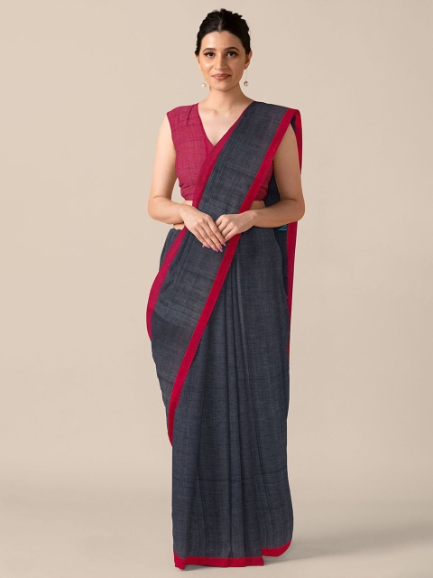 

Taneira Black & Maroon Pure Cotton Saree