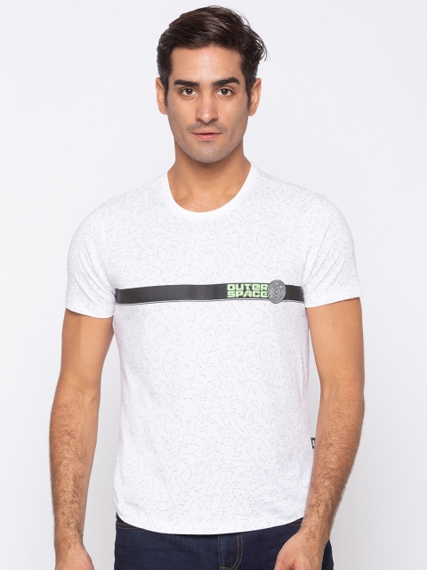 

SPYKAR Men White Typography NA Applique Slim Fit T-shirt NA