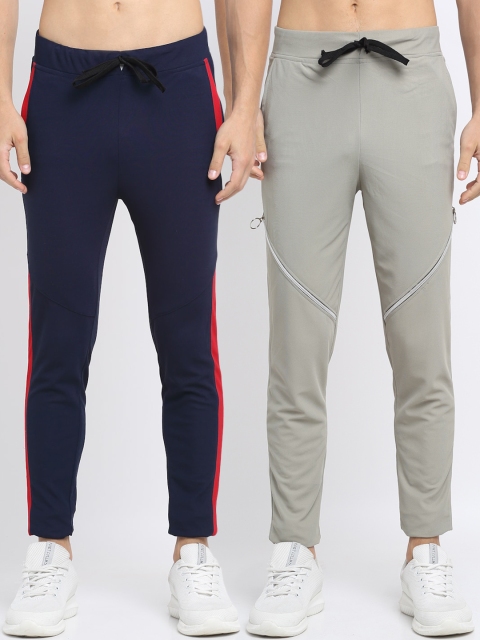 

NEUDIS Men Pack Of 2 Solid Slim Fit Track Pants, Navy blue