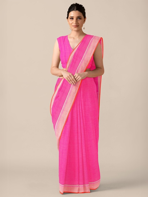 

Taneira Pink & Beige Pure Cotton Saree
