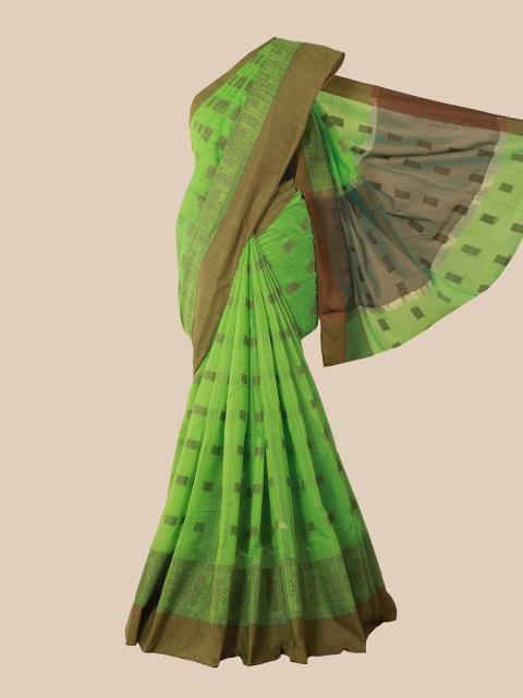 

Pothys Green & Brown Printed Saree