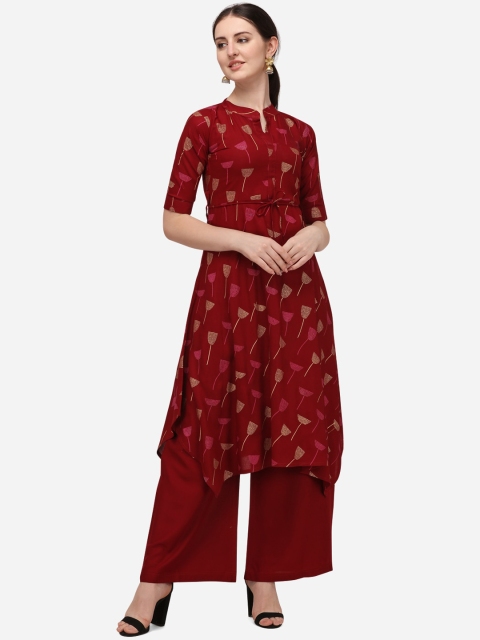 

Florence Women Maroon Ethnic Motifs Printed Kurta