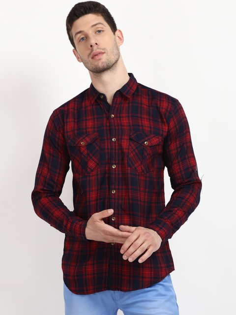 

V2 Value & Variety Men Red Checked Casual Shirt