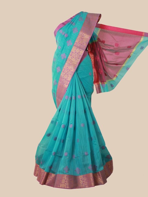 

Pothys Blue & Pink Woven Design Saree
