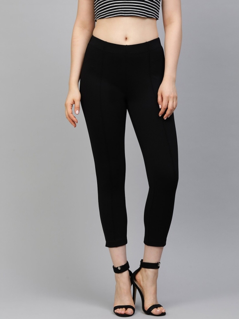 

Chemistry Women Black Skinny Fit Solid Treggings