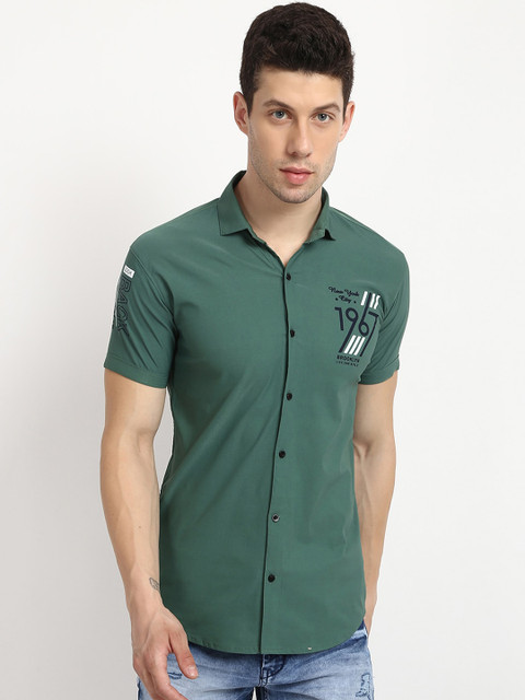 

V2 Value & Variety Men Green Slim Fit Cotton Casual Shirt