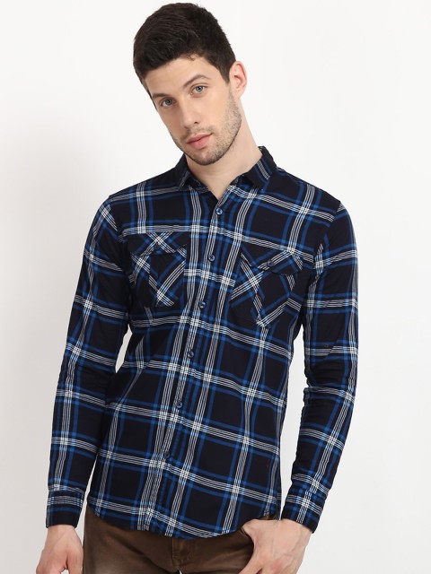 

V2 Value & Variety Men Blue Checked Casual Shirt
