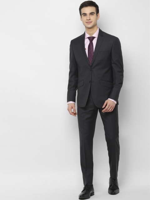 

SIMON CARTER LONDON Men Grey Self-Design Single Breasted 2-Piece Suits