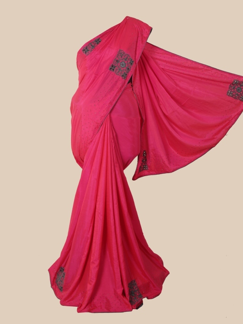 Pothys Pink Embellished Beads and Stones Art Silk Saree