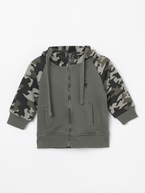 

max Boys Green Printed Sweatshirt