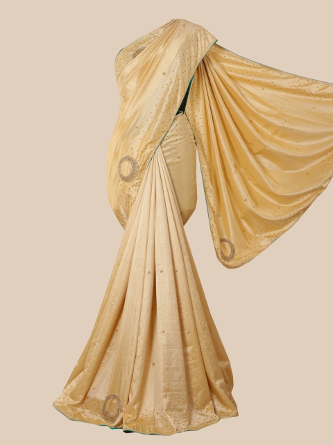 

Pothys Cream & Gold-Toned Art Silk Saree