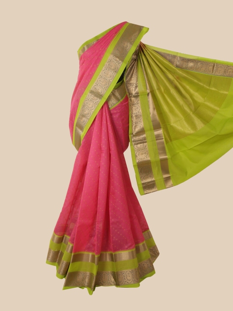 

Pothys Pink Ethnic Motifs Kanjeevaram Saree