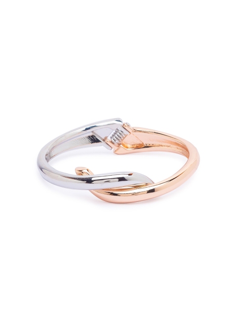 

Globus Women Rose Gold & Silver-Toned Rose Gold-Plated Cuff Bracelet