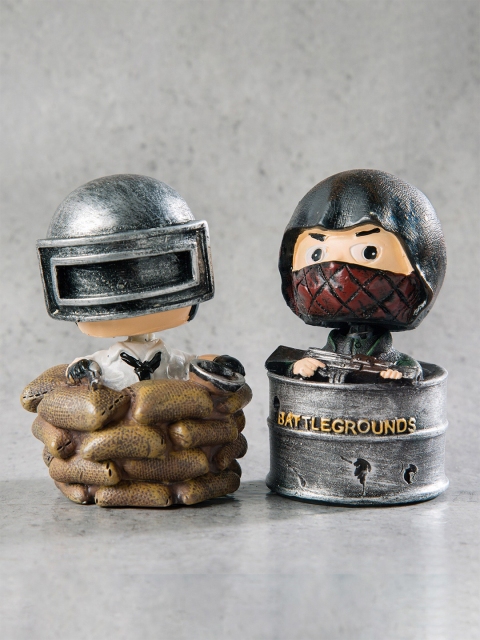 

Bigsmall Unisex Set of 2 PUBG Themed Bobbleheads, Grey