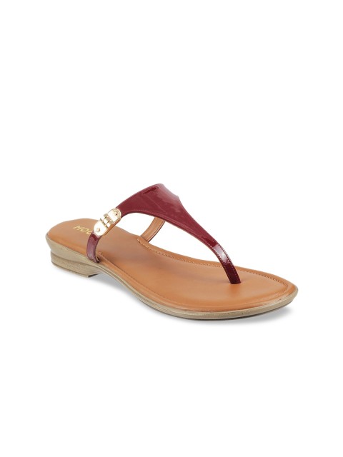 

Mochi Women Maroon Open Toe Flats