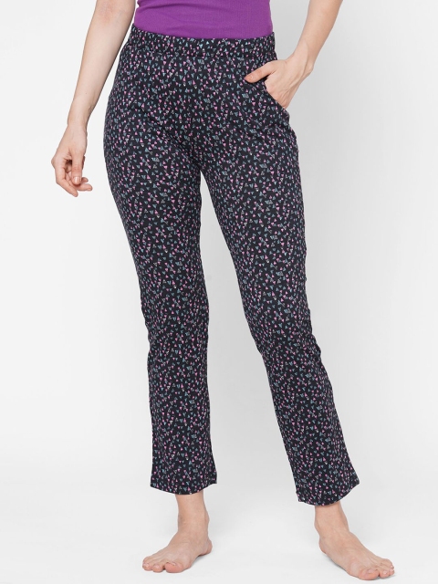 

Sweet Dreams Women Black & Pink Printed Lounge Pants
