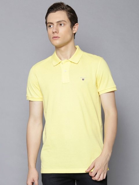 

GANT Men Yellow Solid Polo T shirt