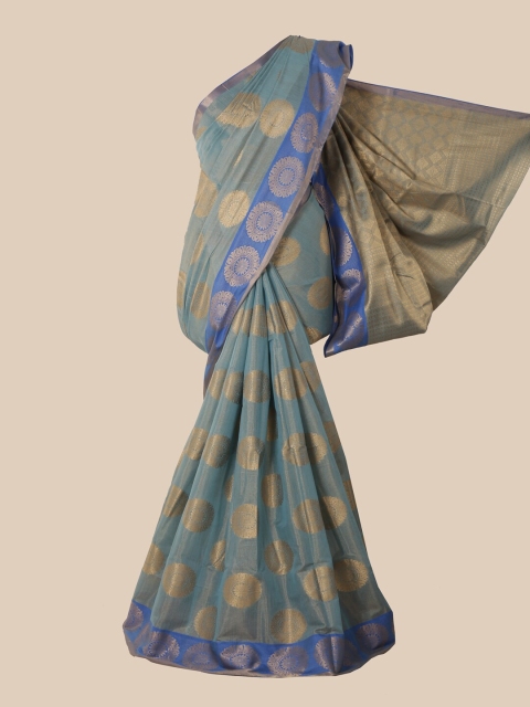 

Pothys Grey & Gold-Toned Ethnic Motifs Saree
