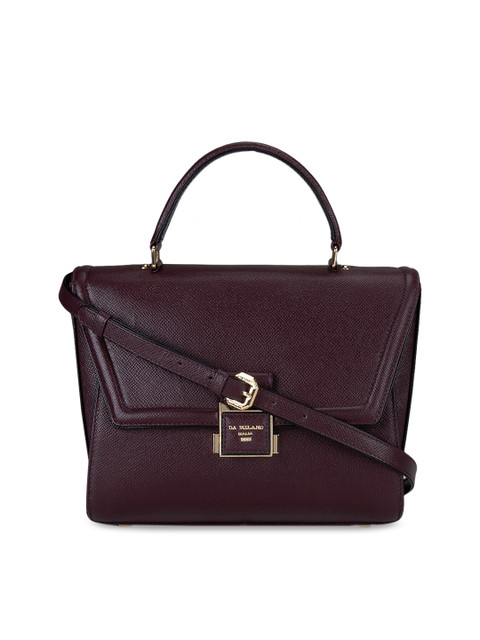 

Da Milano Burgundy Leather Structured Handheld Bag