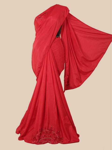 

Pothys Red Embroidered Art Silk Saree