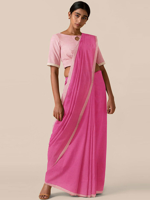 

Taneira Pink Pure Cotton Saree