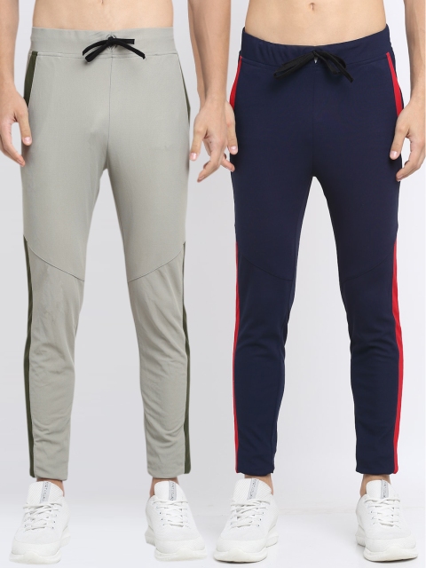 

NEUDIS Men Pack of 2 Solid Slim Fit Track Pant, Grey melange