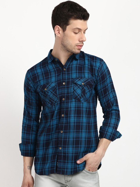 

V2 Value & Variety Men Blue Checked Casual Shirt
