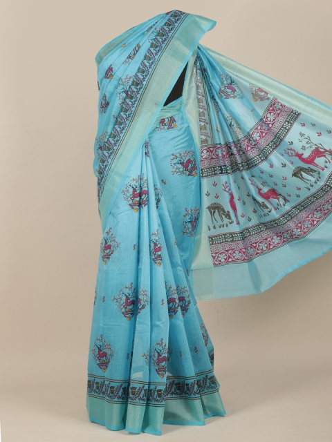 

Pothys Blue & Yellow Ethnic Motifs Saree