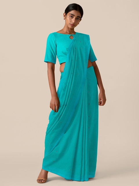 

Taneira Turquoise Blue Pure Cotton Saree