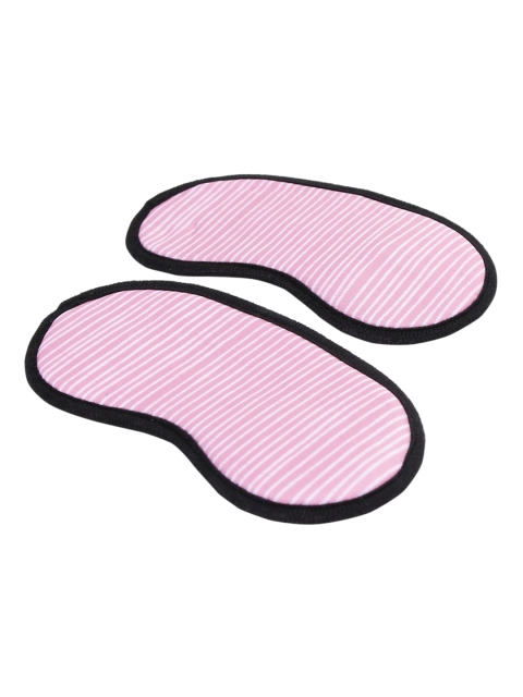 

Home Centre Unisex Pack Of 2 Pink Striped Travel Eye Masks