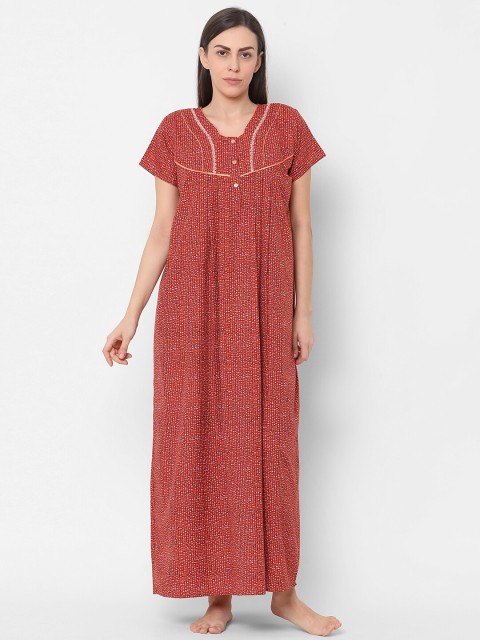 

Sweet Dreams Red Printed Maxi Nightdress
