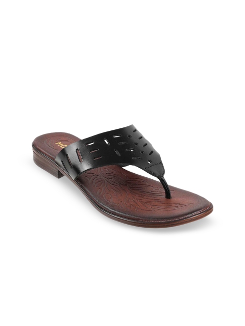 

Mochi Women Black Open Toe Flats with Laser Cuts