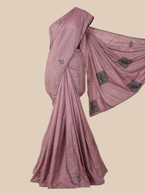 

Pothys Pink & Black Embellished Saree