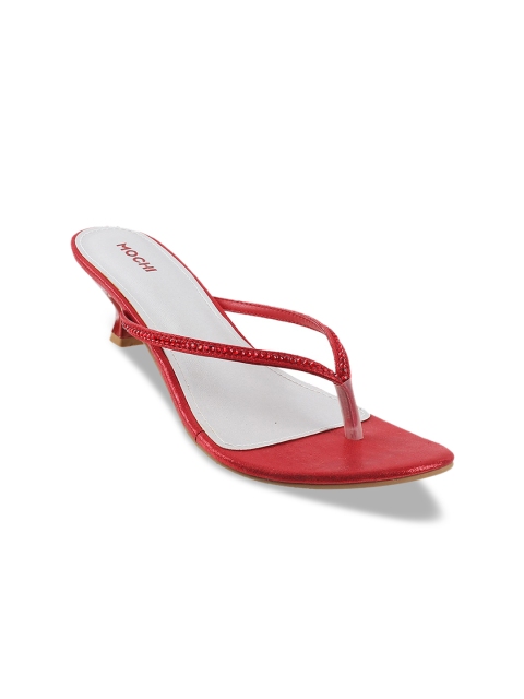

Mochi Red Kitten Heeled Sandals