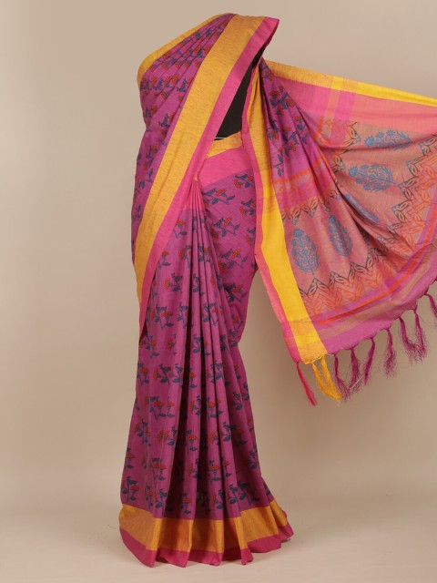 

Pothys Purple & Gold-Toned Ethnic Motifs Saree