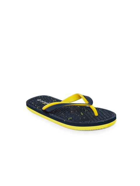 

Pantaloons Junior Boys Navy Blue & Yellow Printed Thong Flip-Flops