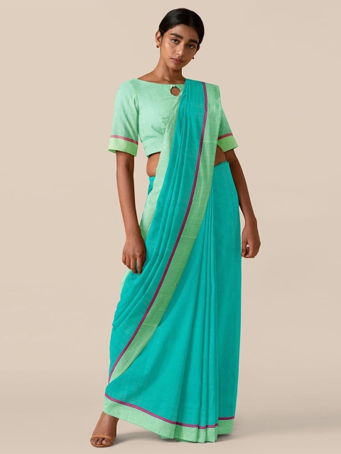 

Taneira Sea Green Pure Cotton Taant Saree